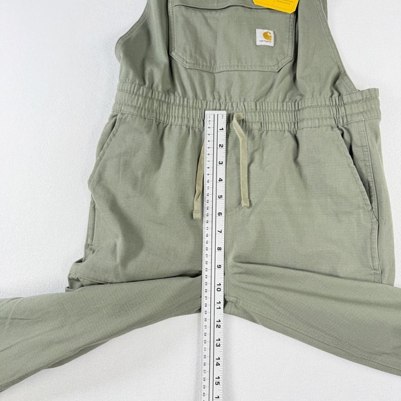 Carhartt Bib Overall Womens Force Riptstop Size XS Olive Green Relaxed NEW - Picture 8 of 11